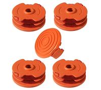 Bobina e filo per decespugliatori Worx WG116 WG119 WG124, 4 pezzi, WA0007, pezzi di ricambio, 4,9 m 0,065", bobina a 4 fili + 1 tappo