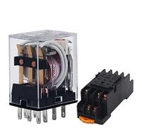 Bobina elettromagnetica Relè di potenza DPDT generale MY3NJ DPDT 8 pin HH53P DC12V 24V AC220V Relè in miniatura e base PYF08A KHzIgRdY (Color : Dc, Size : 220V with Base)