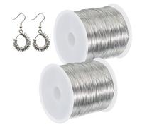 Bobina Filo Alluminio per Bigiotteria,Filo di rame per gioielli, 2 bobine in rame argentato, 200m, 0.3mm, ideale per creazioni fai da te e artigianato