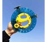 Bobina per aquilone in ABS, puleggia per lenza, dimensioni 20 cm e 22 cm, per movimenti fluidi di pesca a volo, blu o viola (22 cm blu)