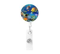 Bobina per badge a forma di pesce subacqueo, clip retrattile, porta badge da lavoro, in plastica leggera, porta badge identificativo, per infermieri, regali per ufficio