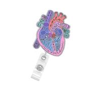 Bobina per badge con accento acrilico per infermieri, BluePurple | Bobina portadocumenti retrattile con cinturino per badge trasparente per tasche uniformi e documenti identificativi