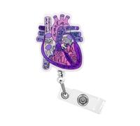 Bobina per badge con accento acrilico per infermieri, Purple | Bobina portadocumenti retrattile con cinturino per badge trasparente per tasche uniformi e documenti identificativi