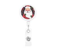 Bobina per badge di Babbo Natale, retrattile, con clip a coccodrillo, in plastica leggera, per infermiere, insegnanti, ufficio, regali