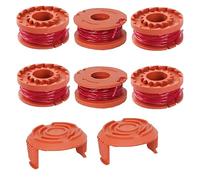 Bobina per decespugliatore, 6 pezzi WA0010 bobina con 2 coperchi compatibile con decespugliatori Worx da 20 V, WG151, WG163E.1, WG163E.2, WG163E.3, WG163E.6, WG163E.9