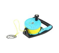 Bobina per la pesca per immersioni per immersioni subacquee con gancio del tappo per pollice 46m filo intrecciato in nylon per snorkeling sport d'acqua sottomarino giallo (Ruota blu cielo)