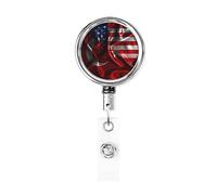 Bobina porta badge in metallo resistente bandiera Turchia America, porta badge retrattile con clip da cintura per titolare della carta nome dipendente insegnante
