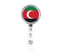 Bobina porta badge in metallo resistente con bandiera dei popoli del Darfur, porta badge retrattile con clip da cintura per porta badge identificativo dipendente insegnante 1