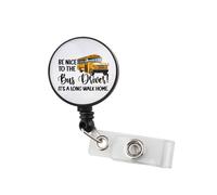 Bobina porta badge per autisti di autobus, scuolabus, porta badge con bobina retrattile, regalo per autista di scuolabus, idea regalo per chi guida (Long Walk Home BR3)