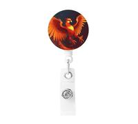 Bobina porta badge retrattile arancione rosso Phoenix porta badge da lavoro in plastica leggera porta badge badge clip per infermieri ufficio regali