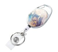 Bobina porta badge retrattile in marmo, con bobina per badge, portachiavi retrattile, design per un facile accesso, elegante bobina retrattile per lavoro e