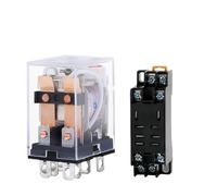 Bobina relè ad alta potenza, interruttore relè Micro elettromagnetico DPDT generale con base di presa AC110V220V DC12V24V(DC (5Pcs),220V With Base)