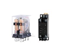 Bobina relè ad alta potenza Interruttore relè micro elettromagnetico DPDT generale con base presa AC110V220V DC12V24V(DC (5Pcs),12V With Base)