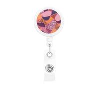 Bobina retrattile per badge con clip da cintura e portachiavi, clip per badge con nome, rosa e arancione, porta carte d'identità, per impiegati, dottori, infermieri, badgeReel portachiavi