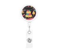 Bobina retrattile per badge con clip da cintura e portachiavi porta lotto, clip per badge con nome, immagini di buon compleanno, porta carta d'identità, per impiegato, dottore, infermiera, badgeReel