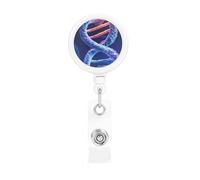 Bobina retrattile per badge con clip da cintura e portachiavi porta lotto, clip per badge DNA, elica genetica, porta carte d'identità, per impiegati, dottori, infermieri, badge identificativo, bobina