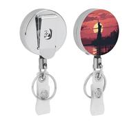 Bobina retrattile per badge con silhouette di statua della libertà, con robusta clip a coccodrillo, porta badge infermieristico, porta carte d'identità, portachiavi, per impiegati, insegnanti, donne