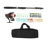 Bobina robella telescopica di pesca telescopica combinazione di boe di pesca combo con le esche per la borsa per attrezzatura per acqua salata d'acqua dolce