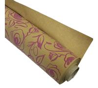 Bobina Rotolo Carta AVANA CON ROSE LILLA 80 cm x 25 metri 1C9A