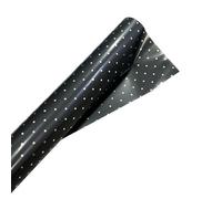 Bobina Rotolo Carta Metallizzata NERO con pois ORO 100X20 metri 1C98