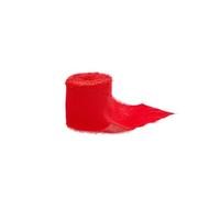 bobina rotolo di Nastro in Chiffon con frange 2,5 cm x 20 metri VARI COLORI perfetto per decorare qualsiasi occasione (Rosso)