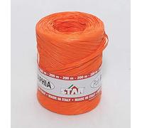 Bobina Rotolo Rafia Raffia Polyrafia Sintetica Colore ARANCIO R54 Altezza mm.15 Lunghezza Metri 200