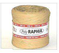 Bobina Rotolo Rafia Raffia Polyrafia Sintetica Colore BEIGE - AVORIO R16 Altezza mm.15 Lunghezza Metri 200