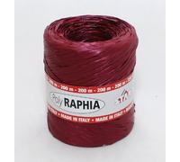 Bobina Rotolo Rafia Raffia Polyrafia Sintetica Colore BORDEAUX R81 Altezza mm.15 Lunghezza Metri 200