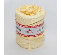 Bobina Rotolo Rafia Raffia Polyrafia Sintetica Colore PANNA AVORIO R25 Altezza mm.15 Lunghezza Metri 200