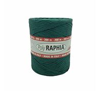 Bobina Rotolo Rafia Raffia Polyrafia Sintetica Colore VERDE ERBA R03 Altezza mm.15 Lunghezza Metri 200