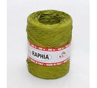 Bobina Rotolo Rafia Raffia Polyrafia Sintetica Colore VERDE SALVIA R41 Altezza mm.15 Lunghezza Metri 200
