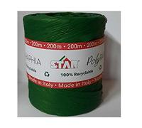 Bobina Rotolo Rafia Raffia Polyrafia Sintetica Colore VERDE SCURO R07 Altezza mm.15 Lunghezza Metri 200
