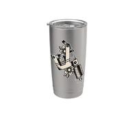 Bobina tatuaggio macchina Blackwork Flash Vintage Bicchiere termico in acciaio inox doppia parete