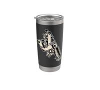 Bobina tatuaggio macchina Blackwork Flash Vintage Bicchiere termico in acciaio inox doppia parete