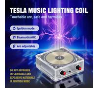 Bobina Tesla con fulmine artificiale con arco toccabile Generatore di impulsi ad alta frequenza a doppio ingresso Bluetooth/AUX per esperimenti STEM