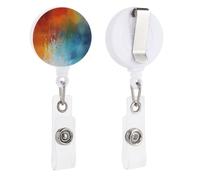 Bobine di badge colorate ad acquerello retrattili con portachiavi divertente bobina per badge infermieristico clip porta badge per infermieri ufficio insegnante