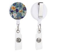 Bobine di badge floreali colorate porta badge retrattili con portachiavi divertente infermieristica bobina badge clip porta badge per infermieri ufficio insegnante