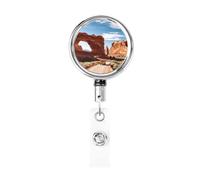 Bobine di badge in metallo retrattili ad archi nazionali porta badge per ingresso in lotto resistente porta badge per nome ID clip per ufficio, medico, infermiere, bobina per badge identificativo con
