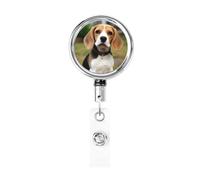Bobine di badge in metallo retrattili con adorabile cane Beagl, porta badge resistente, clip per badge identificativo per ufficio, medico, infermiera, bobina con clip per cintura portachiavi