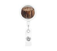 Bobine di badge retrattile ceppo di quercia porta badge resistente porta badge nome ID clip per ufficio, dottore, infermiera, bobina con clip per cintura portachiavi