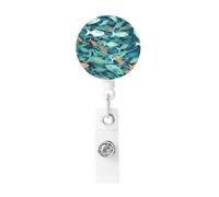 Bobine di badge retrattile Porta badge astratto Shoal of Fish Heavy Duty Batch Holder Name ID Badge Clip per impiegato dottore infermiera ID badge bobina con clip da cintura portachiavi