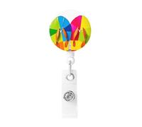 Bobine di badge retrattile porta badge colorato infradito da spiaggia resistente porta lotti nome ID badge clip per impiegati dottori infermieri ID badge bobina con clip da cintura portachiavi
