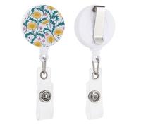 Bobine di badge retrattili con clip a coccodrillo girevole porta badge retrattile clip bobina badge infermiera clip bobina clip giallo dente di leone modello ID badge clip portachiavi per medici in