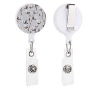 Bobine di badge retrattili con clip a coccodrillo girevole porta badge retrattile clip bobina clip infermiera badge bobina clip in cotone bianco modello ID badge clip portachiavi per medici in ufficio