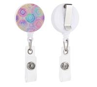 Bobine di badge retrattili con clip a coccodrillo girevole porta badge retrattile clip bobina clip per infermiera badge clip gradiente circolare ID badge clip portachiavi per medici in ufficio