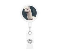 Bobine di badge retrattili con clip e portachiavi, divertenti e carine, alpaca, lama, porta badge per ufficio, dottore, infermiere