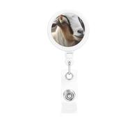 Bobine di badge retrattili con clip e portachiavi, divertenti e carine, clip per badge, animali capra, porta badge per ufficio, dottore, infermiere
