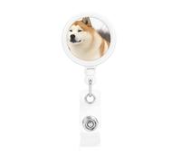 Bobine di badge retrattili con clip e portachiavi, divertenti e carine, porta badge Akita per ufficio, dottore, infermiere