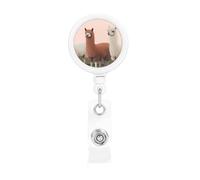 Bobine di badge retrattili con clip e portachiavi, simpatiche clip per badge alpaca porta badge per impiegati, dottori, infermieri