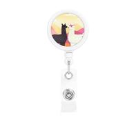 Bobine di badge retrattili con clip e portachiavi, simpatiche clip per badge Alpacas in Love in The Mountains, porta badge per impiegati, dottori, infermieri